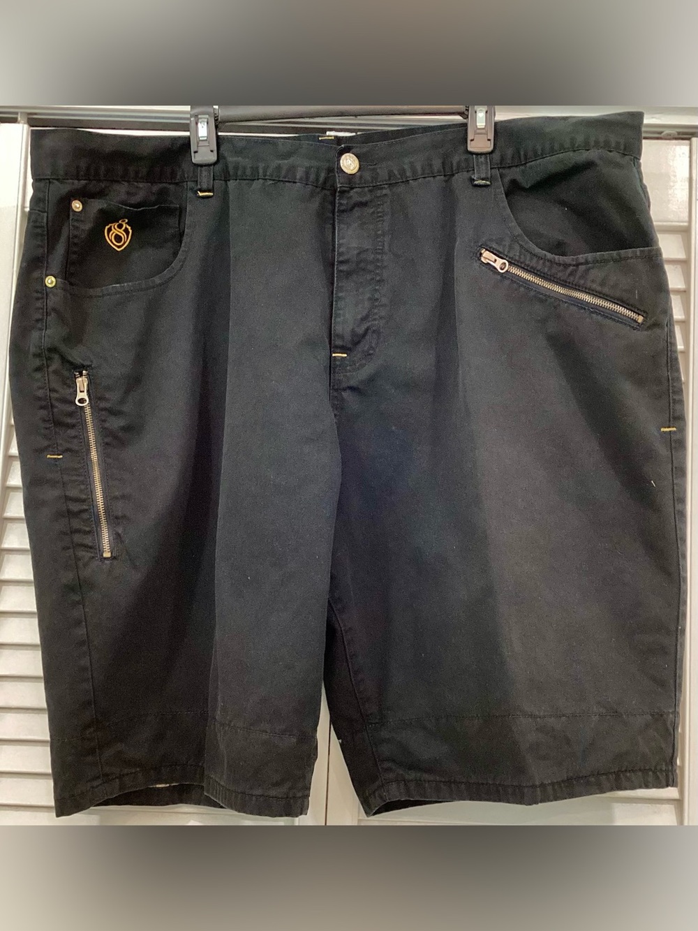 Men’s Y2K Eight 732 Black Denim Shorts 50x12 Rapper Hip Hop Urban Streetwear